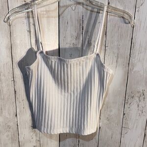 Universal Thread Cream Ribbed Crop Camisole